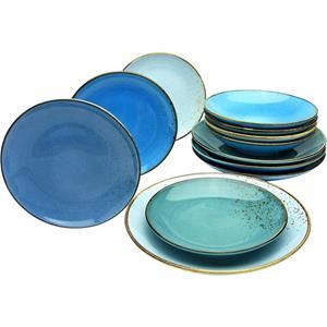 CreaTable Eetservies NATURE COLLECTION Aqua (set, 12-delig)