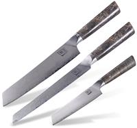 Zayiko Messer-Set Profi Serie, (Set, 3 tlg., Chefmesser, Fleischmesser, Allzweckmesser), veredelter Ahorngriff