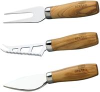 Berard France 1892 Messer-Set, (Set, 3 tlg.), für Käse, hochwertige Edelstahlklingen mit Olivenholzgriff