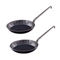 GRÄWE Bratpfannen-Set IRON02H, schwarz, 24 cm & 28