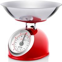 Eta Küchenwaage »STORIO rot 577790030 Retro«, (2-tlg), analog, Ganzmll-Design mit einer Edelstahlschale