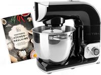 Eta Küchenmaschine Gratus Storio schwarz 002890064, 1200 W, 5,5 l Schüssel, Edelstahlschüssel, PULSE – Funktion