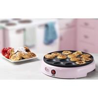 Bestron Poffertjes-Maker APFM700SDP, 800 W, Poffertjes Maker im Retro Design, Mini Pfannkuchen Automat, mit Antihaftbeschichtung, Sweet Dreams, Rosa