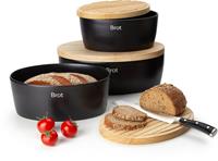 Continenta Brotkasten, Keramik, Holz, (1-tlg), Brottopf