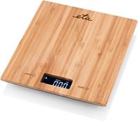 Eta Küchenwaage »Bambi, 977890000«, (3-tlg), bis 5kg, Genauigkeit 1g, LCD-Display, TARE, Bambus Design