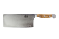 Güde Alpha Olive Hacker / Hackmesser 18 cm - CVM-Messerstahl mit Griffschalen aus Olivenholz