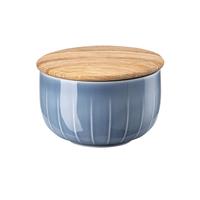 Arzberg Joyn Denim Blue Zuckerdose mit Holzdeckel aus Eiche 0,28 L