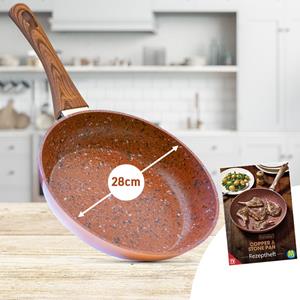 Livington Koperen& Stenen pan, 28 cm