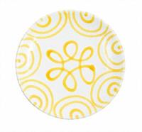 Gmundner Keramik Gelbgeflammt Dessertteller / Frühstücksteller Cup d: 20 cm / h: 2,6 cm