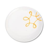 Gmundner Keramik Gelbgeflammt Dessertteller / Frühstücksteller Cup d: 20 cm / h: 2,6 cm
