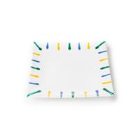 Gmundner Keramik Buntgeflammt Dessertteller / Frühstücksteller 20x20x2,6 cm