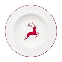 Gmundner Keramik Rubinroter Hirsch Suppenteller Gourmet d: 24 cm / h: 4 cm