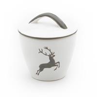 Gmundner Keramik Grauer Hirsch Zuckerdose Gourmet d: 9 cm / h: 10,5 cm