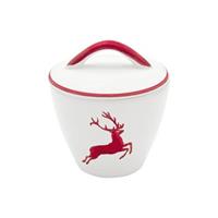 Gmundner Keramik Rubinroter Hirsch Zuckerdose Gourmet d: 9 cm / h: 10,5 cm