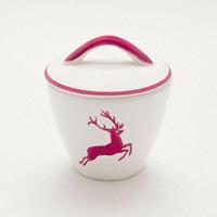 Gmundner Keramik Bordeauxroter Hirsch Zuckerdose Gourmet d: 9 cm / h: 10,5 cm
