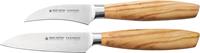 Felix Solingen Messer-Set SIZE S OLIVE, (Set, 2 tlg.), Starter-Set: 1 x Schälmesser 7 cm 1 x Gemüsemesser 9 cm, Chrom-Molybdän und Vanadiumstahl, Griff Olivenholz