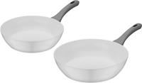 GSW Pfannen-Set Fiona, Aluminium, (Set, 2 tlg.), weißes Design mit anpsrechenden Softtouch-Griffen, kratzfeste ILAG CERAMIC-Veredelung, Induktion, Ø 24/28 cm