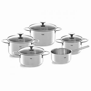 Fissler Topf-Set "copenhagen", Schüttrand, Skala, mit Deckel, 5-teilig, silber