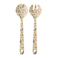 Rice Melamine Salad Spoon & Fork - Wild Flowers Print