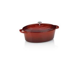 Kela - Braadpan Gietijzer Ovaal Rood, 33 cm x 26 cm- Kela | Calido