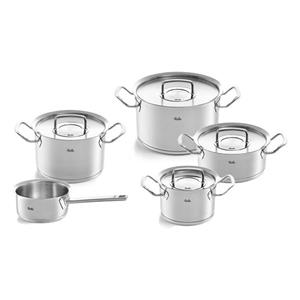 Fissler Topf-Set ORIGINAL-PROFI COLLECTION Edelstahl-Topfset, Edelstahl 18/10, (7 tlg.), Edelstahl-Töpfeset mit Metalldeckel, Induktion, Gas, Glas, Keramik, mit Mess-Skala, breitem Schüttran