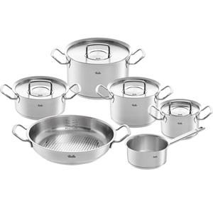 Fissler Original-Profi Collection 2022 Pannenset met Crispy Hapjespan, Steelpan en RVS Deksels, 6-delig