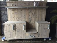 Het Steigerhouthuis Steigerhouten Buitenkeuken Steigerbuis - 240 x 43 x 190 cm