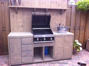 Steigerhouten Buitenkeuken Chef Extra - 150 x 43 x 190 cm