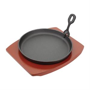 ronde gietijzeren schaal met onderzetter 22cm