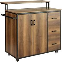 SoBuy Küchenwagen Kücheninsel Sideboard mit Arbeitsplatte Vintage natur