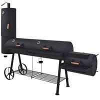 vidaXL Holzkohlegrill Smoker mit Ablage Schwarz XXXL 