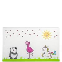 Leonardo Brettchen Glas 25x15 Flamingo, Einhorn, Panda mehrfarbig