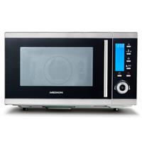 Medion MD 15501 Mikrowelle Edelstahl, Schwarz 900W Timerfunktion, Antihaftbeschichtung, Grillfunktio