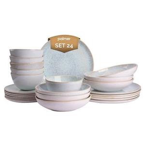 Palmer Serviesset Light Blue Sea Stoneware 6-persoons 24-delig Blauw