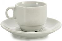 BigBuy Home Tasse Und Untertasse 240 Ml Porzellan WeiÃŸ 24 StÃ¼ck