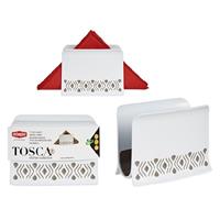 Servethouder Tosca 15 X 8,8 X 11 Cm Wit/bruin