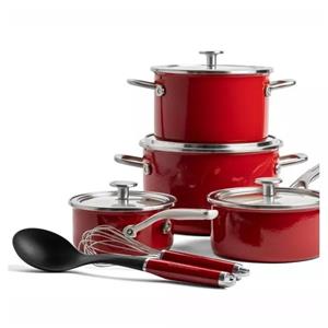 Habonne KitchenAid Steel Core Enamel Pannenset -6 delig rood email