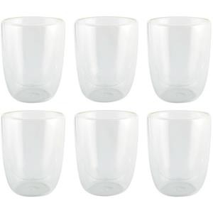 Bellatio 6x Luxe Dubbelwandige Theeglazen 300ml - Keuken Accessoires - Koffie/thee Bekers En Glazen
