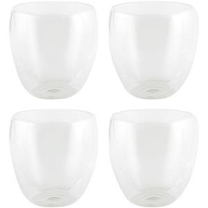 Bellatio 4x Koffie/thee Bekers Dubbelwandig 200 Ml - Koffie- En Theeglazen