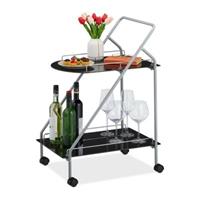 Relaxdays Servierwagen Schwarz schwarz