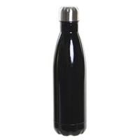 Items RVS thermos waterfles/drinkfles zwart met schroefdop 500 ml -