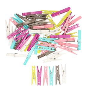 150x Gekleurde wasknijpers 7 cm kunststof -