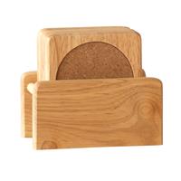 Cosy & Trendy Set van 24x glazenonderzetters hout in houder 10 cm -