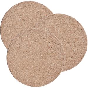 Zeller 3x Kurken pannenonderzetters rond lichtbruin 23 x 1 cm -