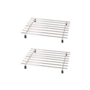 Excellent Houseware 3x stuks pannenonderzetters roestvrijstaal 24 x 19 cm -