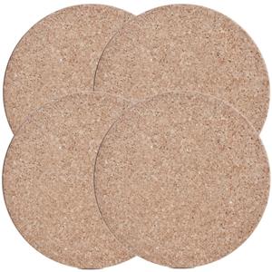 Zeller 4x Kurken pannenonderzetters rond lichtbruin 17 x 1 cm -