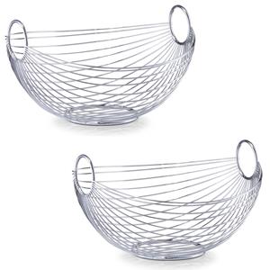 Zeller 2x Zilveren ovale fruitschalen metaal 28 cm -