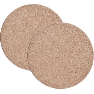 Zeller 2x Kurken pannenonderzetters rond lichtbruin 26 x 1 cm -