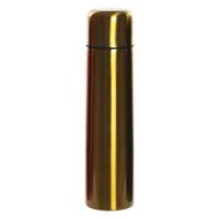Items RVS thermosfles/isoleerfles goud met drukdop 920 ml -