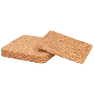 Zeller 18x Kurken glazenonderzetters vierkant 10 x 10 cm -